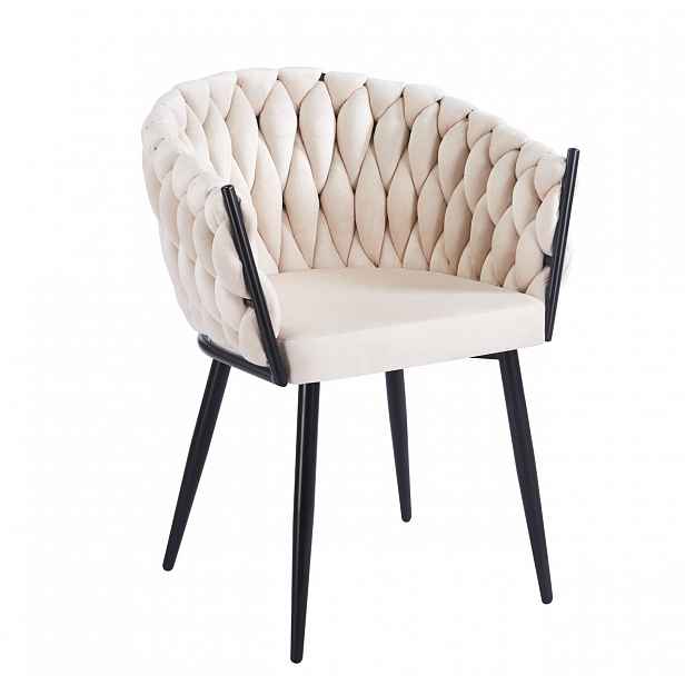 Designová čalouněná židle ZYPHIRA - béžová / černá