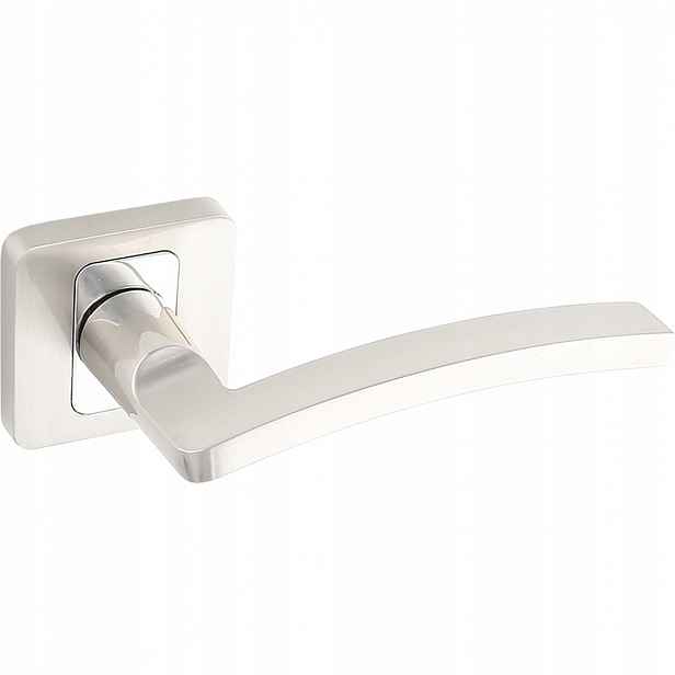 Klika Madera na rozetě, povrchová úprava satén/chrom, premium, 126 mm
