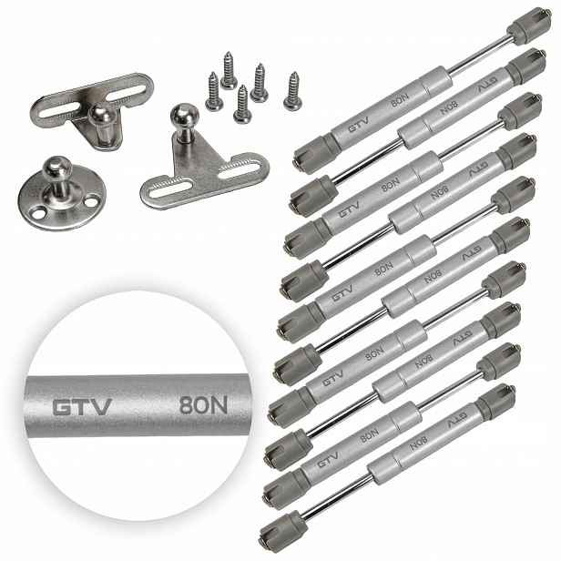 Nábytkový zvedák krátký plynový pohon Gtv 80N PD-G80160-02 satén 10 Ks