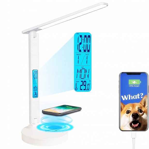 Smukee Stolní lampa kalendář indukční nabíječka 250478-DLCR-WH Bílá