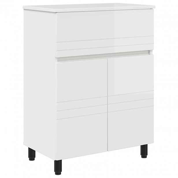 vidaXL Umývadlo do koupelny Bílá s vysokým leskem 60 x 35 x 80 cm