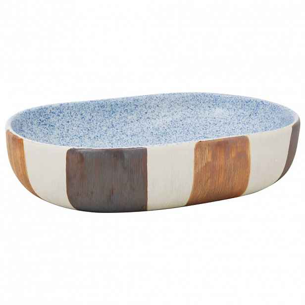 vidaXL Umyvadlo na desku vícebarevné oválné 59 x 40 x 14 cm keramika