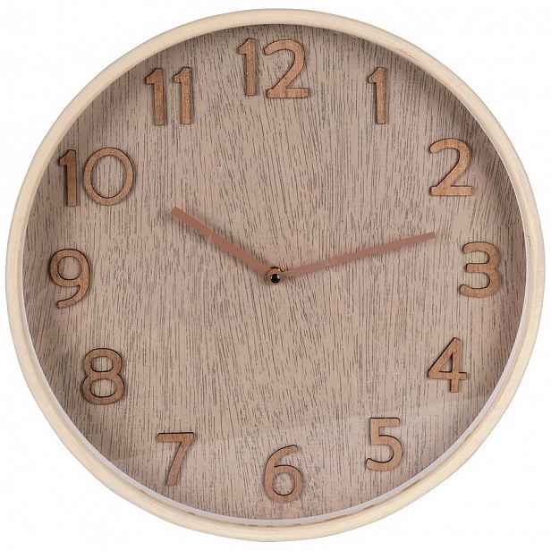 nástěnné hodiny béžové 38 cm mdf klasické do obývacího pokoje i kanceláře, dekorace