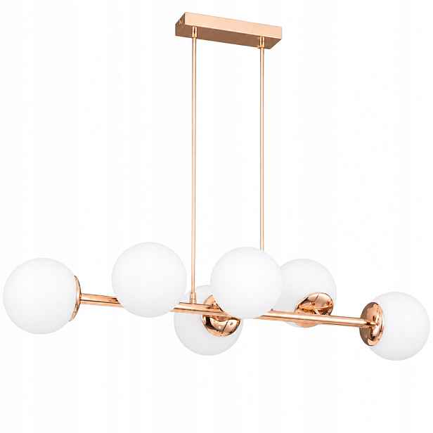Závěsná Stropní Lampa Lustr Kule zlatá 100 cm Moderní Led mléčná