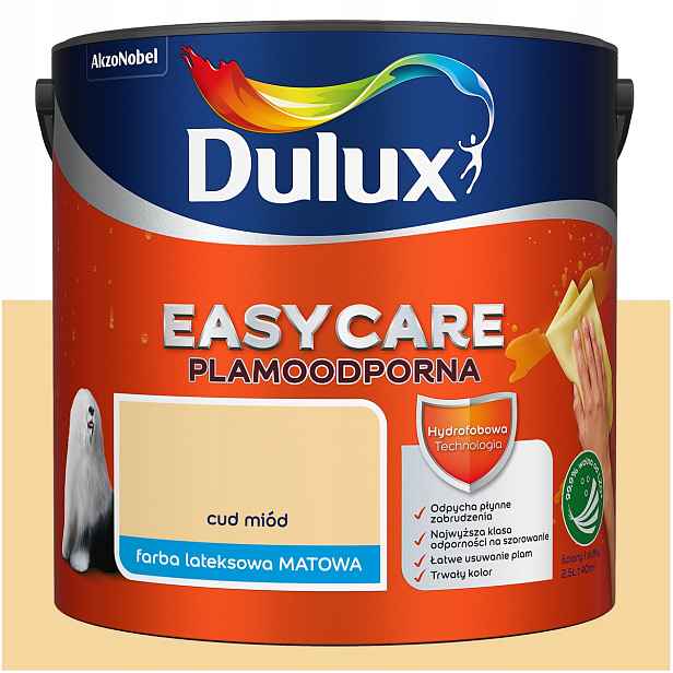 Barva na stěny stropů odolná proti skvrnám Dulux Easycare Cud med 5L