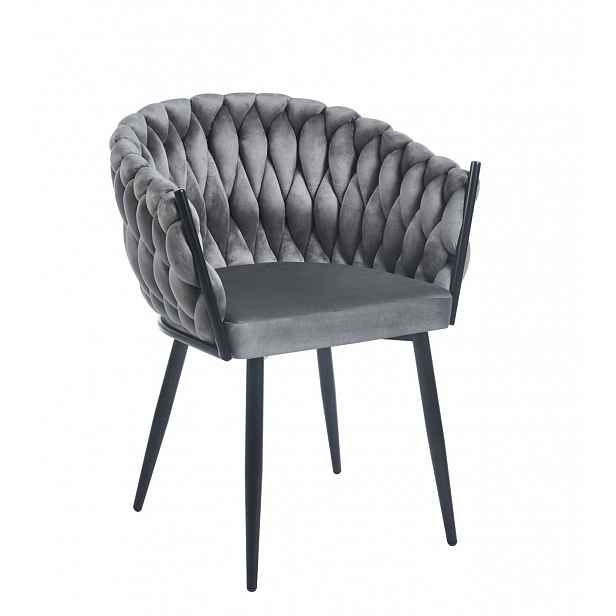 Designová čalouněná židle ZYPHIRA - šedá / černá