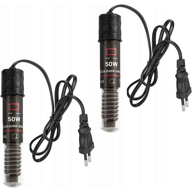 Topítko Do Akvária 2X50W S Termostatem Pro Sladkovodní I Mořská Akvária