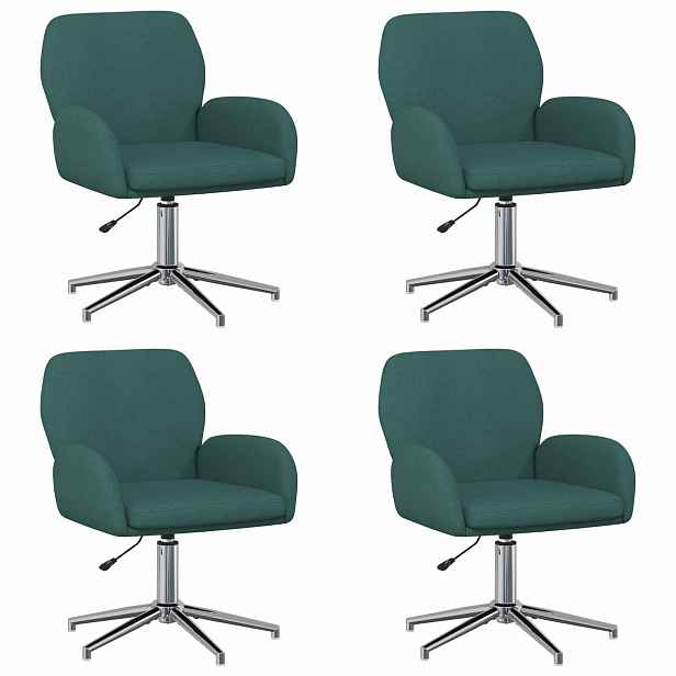 vidaXL Otáčecí židle k psacímu stolu 4 ks 54 x 58 x 90 cm Tmavě zelená