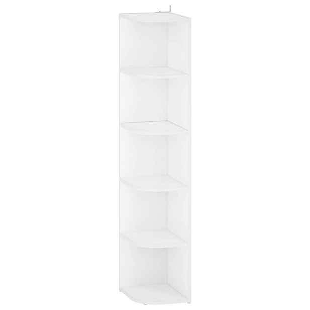 vidaXL Rohová police 5 úrovní 25 x 31 x 131 cm Kompozitní dřevo Bílá