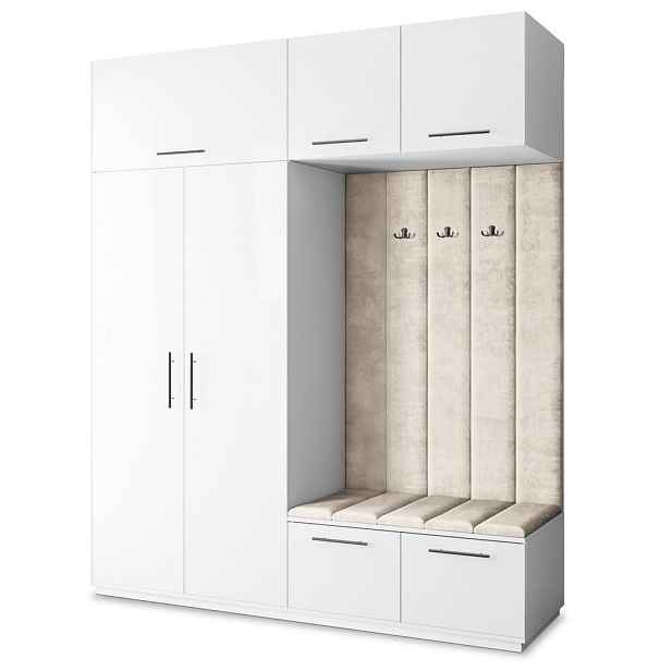 MASSENO MODERNÍ PŘEDSÍŇOVÁ SKŘÍŇ REMA, 200/240/60 cm, bílá