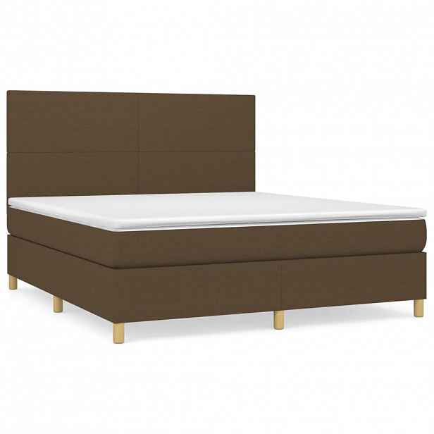 vidaXL Box spring postel s matrací tmavě hnědá 160x200 cm textil