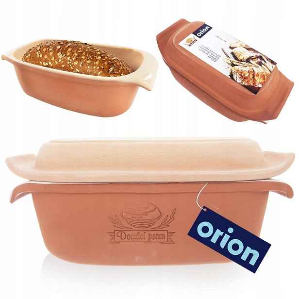 Forma na pečení Chléb s víkem Uzamykatelná Keramická Pevná Orion 33cm