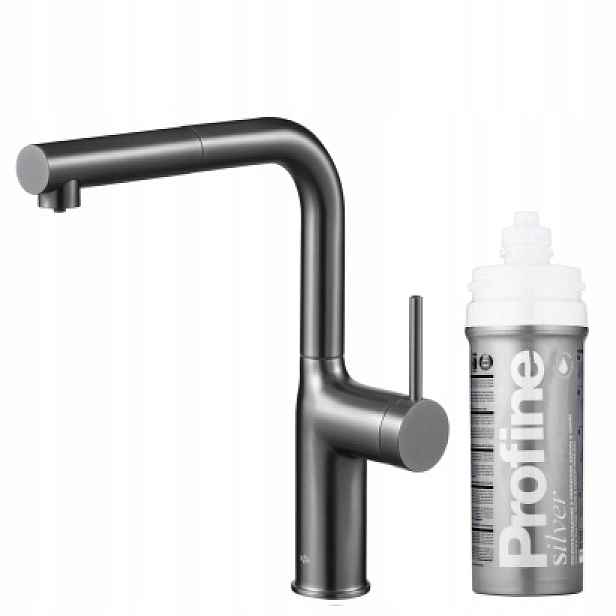Kfa Kuchyňská Baterie Duero Pure Move Profine Silver S, Gun Metal Grey