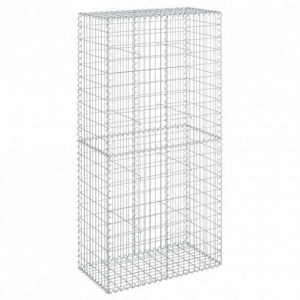 vidaXL Gabionový koš s víkem 100 x 50 x 200 cm pozinkované železo