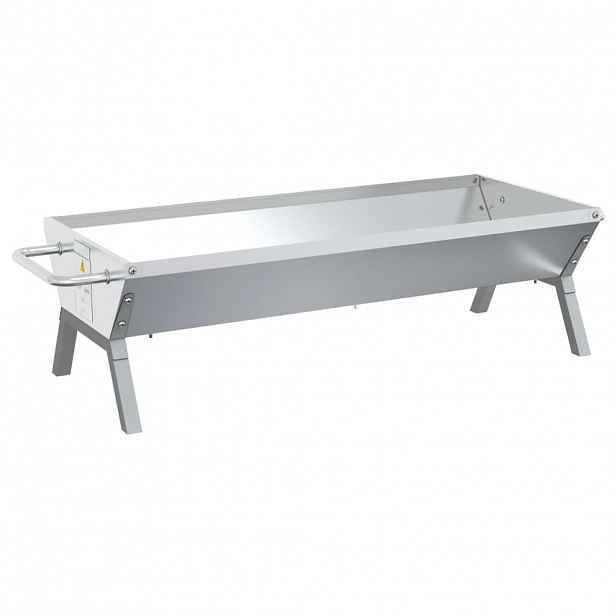 vidaXL Grilovací zásobník na dřevěné uhlí 118x42x30,5 cm nerezová ocel