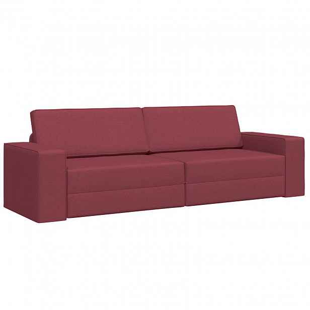 vidaXL Pohovka na spaní Víno Červené 245 x 78 x 77 cm textil
