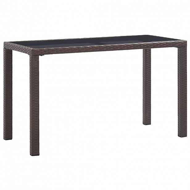 vidaXL Zahradní stůl hnědý 123 x 60 x 74 cm polyratan