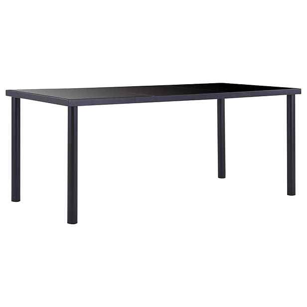 vidaXL Jídelní stůl černý 180 x 90 x 75 cm tvrzené sklo
