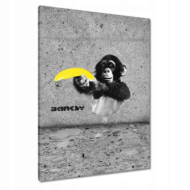 Obrazy 60x80 Banksy Banán Opice