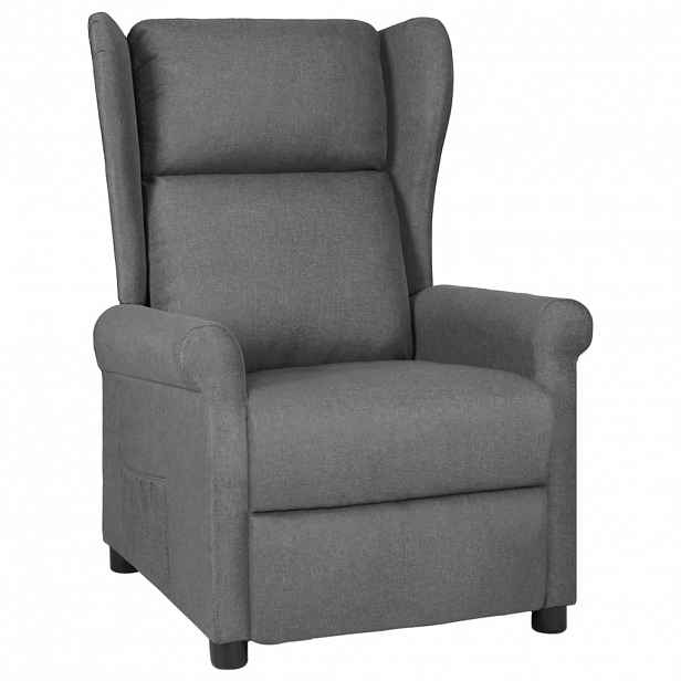 vidaXL Polohovací křeslo světle šedé textil
