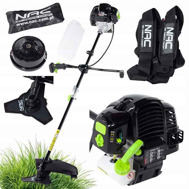 Nac Motorový Křovinořez 62CM3 2,6KW Sečení Strunou Kotoučem Postroj