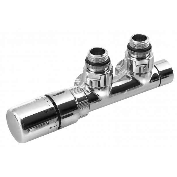 Sapho Twin - Termostatická připojovací sada ventilů pro středové připojení, rozteč 50 mm, levé, chrom CP3012S