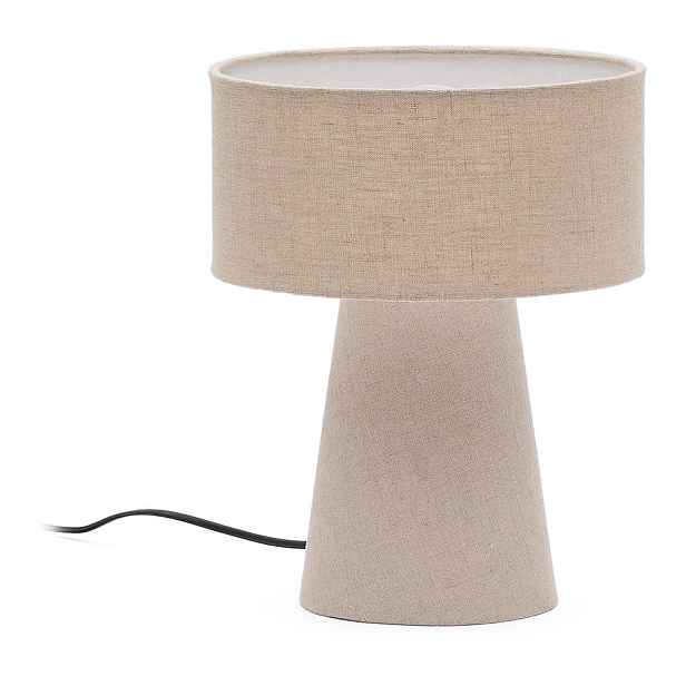 Stolní lampa šedobéžová s textilním stínidlem (výška 35 cm) Algaida – Kave Home