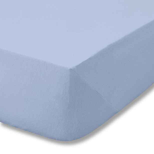 Světle modré napínací flanelové prostěradlo 90x190 cm Brushed – Catherine Lansfield