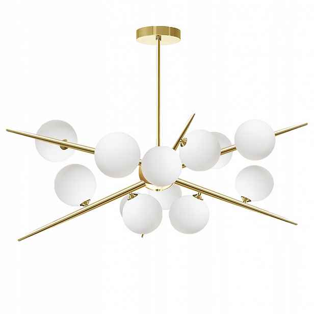Závěsná Stropní Lampa Zlaté Skleněné Koule 12 G9