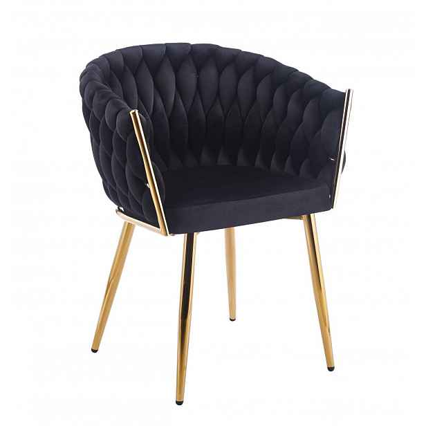 Designová čalouněná židle ZYPHIRA - černá / zlatá