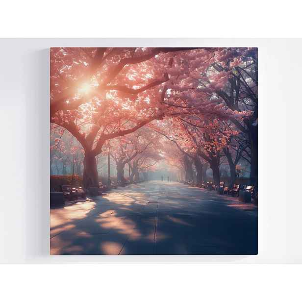 Obraz Na Plátně Canvas Pohled Na Japonsko Park Stromy Višeň Alejka 60x60