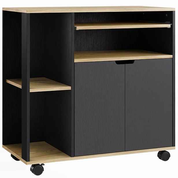 HOMCOM KUCHYŇSKÝ vozík MDF černý