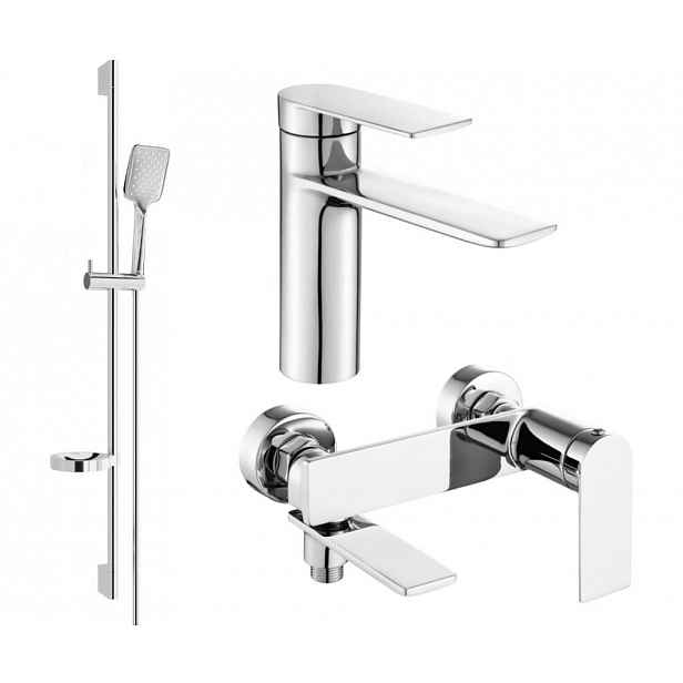 MEXEN - Zero SET umyvadlová + vanová baterie s příslušenstvím DS62, chrom 71103DS62-00