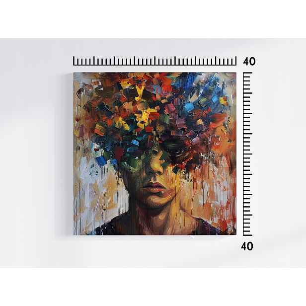 Obraz Na Plátně Abstraktní Plátno Portét Barevná Exprese 50x50