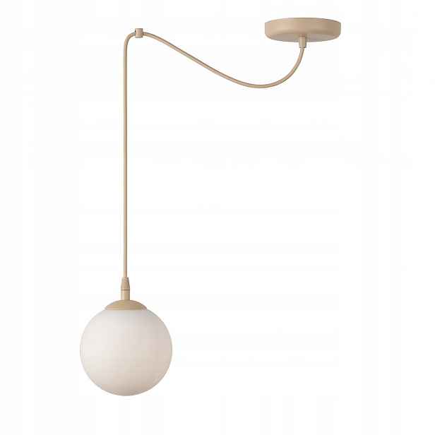 Emibig závěsná lampa Gigi mokka/bílá skleněná koule 1xE14 10W