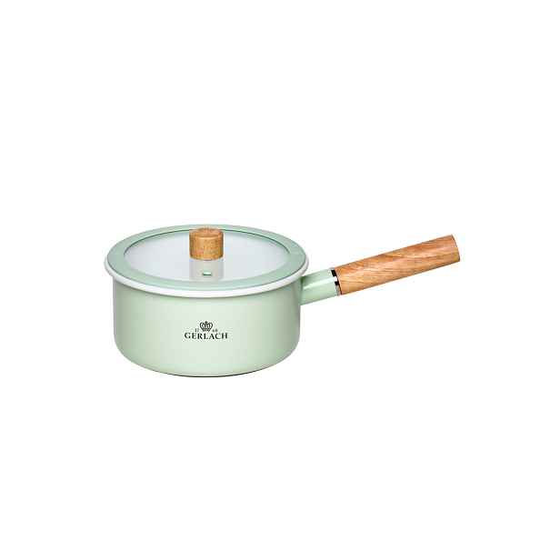 Gerlach Rendlík smaltovaný Natur Enamel pastelově zelený 18 cm 2 l