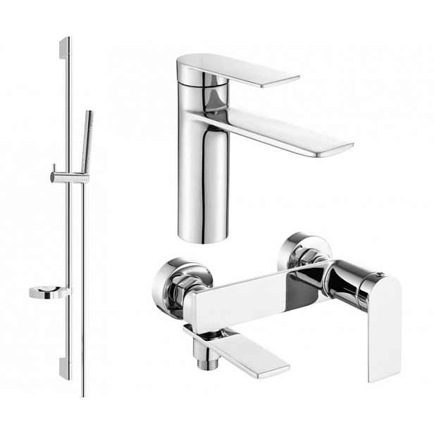 MEXEN - Zero SET umyvadlová + vanová baterie s příslušenstvím DS70, chrom 71103DS70-00
