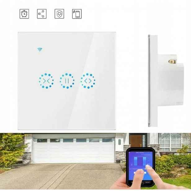 Skleněný Dotykový Spínač Žaluzií Bílý Vypínač Pro Wifi Rolety