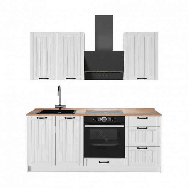 Vicco JEDNOTKOVÁ KUCHYNĚ Fame-Line, Bílý venkovský dům/Bílá, 190 cm, PD Dub