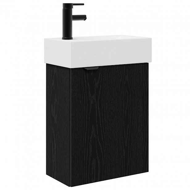 vidaXL Koupelnová skříňka s baterií Černý dub 45,5 x 22,5 x 84 cm