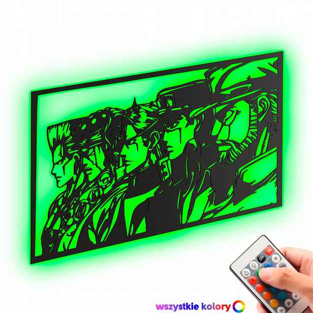 Dřevěný 3D obraz JoJo's Nástěnná Dekorace Dárek Noční Lampa Led XL
