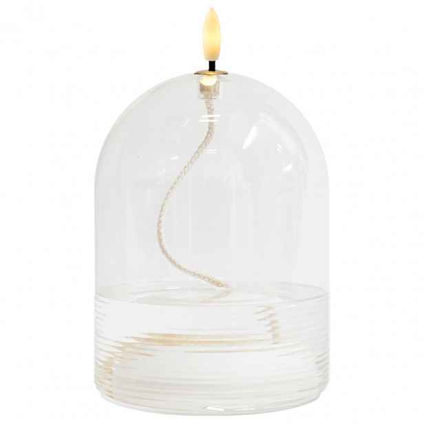LED olejová lampa Dea, Ø 11 × 15 cm, čirá