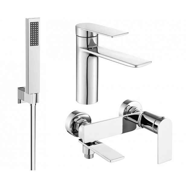 MEXEN - Zero SET umyvadlová + vanová baterie s příslušenstvím R02, chrom 71103R02-00