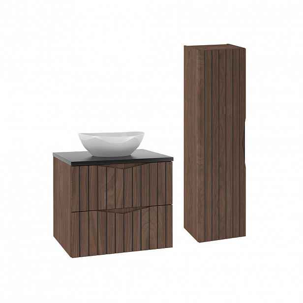 Petits-meubles KOUPELNOVÝ NÁBYTEK 60.6cm Siena 2er-Set Dřevo a černá