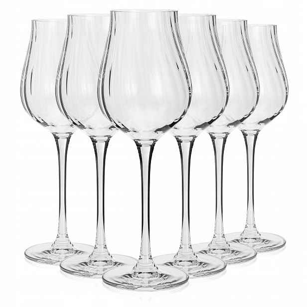 Skleničky ryhované s Optikem Bohemia Limosa Optic na víno 250 ml 6 ks