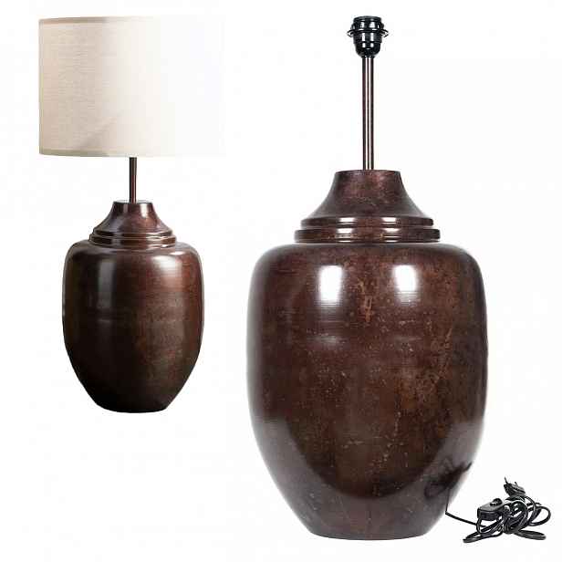 Stojací Podlahová Lampa 71 cm loftová hnědá stolní E27 pro čtení obývacího pokoje