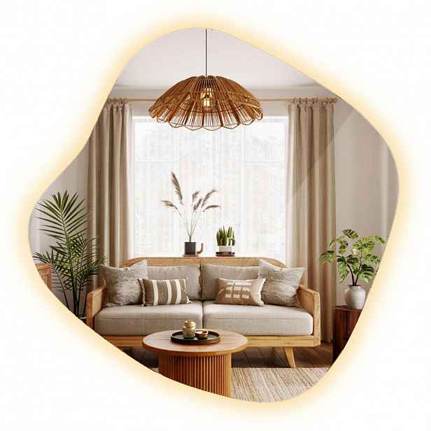 TULUP ZRCADLO Designové 47,9x48,3 cm LED 3000K teplé světlo