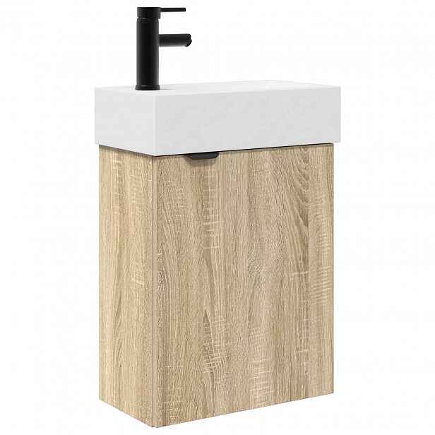 vidaXL Koupelnová skříňka s baterií Dub sonoma 45,5 x 22,5 x 84 cm