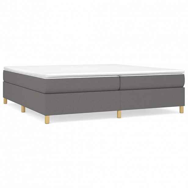 vidaXL Rám postele s boxspringem tmavě šedý 200 x 200 cm textil