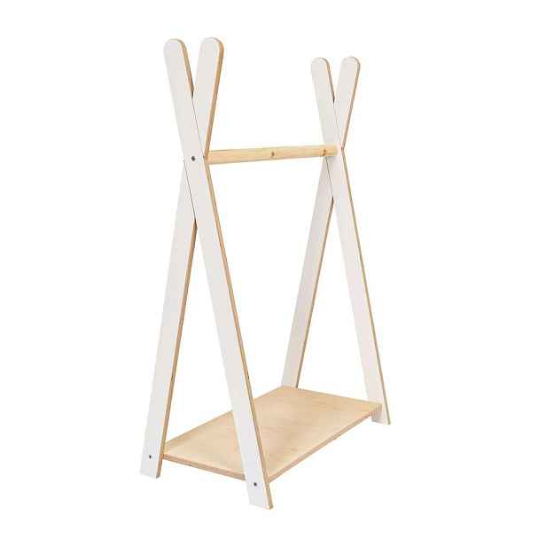 Bílý/v přírodní barvě dětský věšák v dekoru borovice 60x97 cm Montessori – Meowbaby